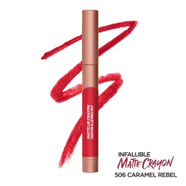 L'OREAL - Infallible Matte Lip Crayon Lasting Wear Smudge Resistant Caramel Rebel 506-0.04 oz (1.3 g)