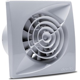 Devola 100mm Bathroom Extractor Fan with Humidistat and Timer, Quiet Axial Fan, 4 inch Bathroom Fan, Kitchen Fan, Made in Britain (Humidistat & Timer Model) - DVQF100H