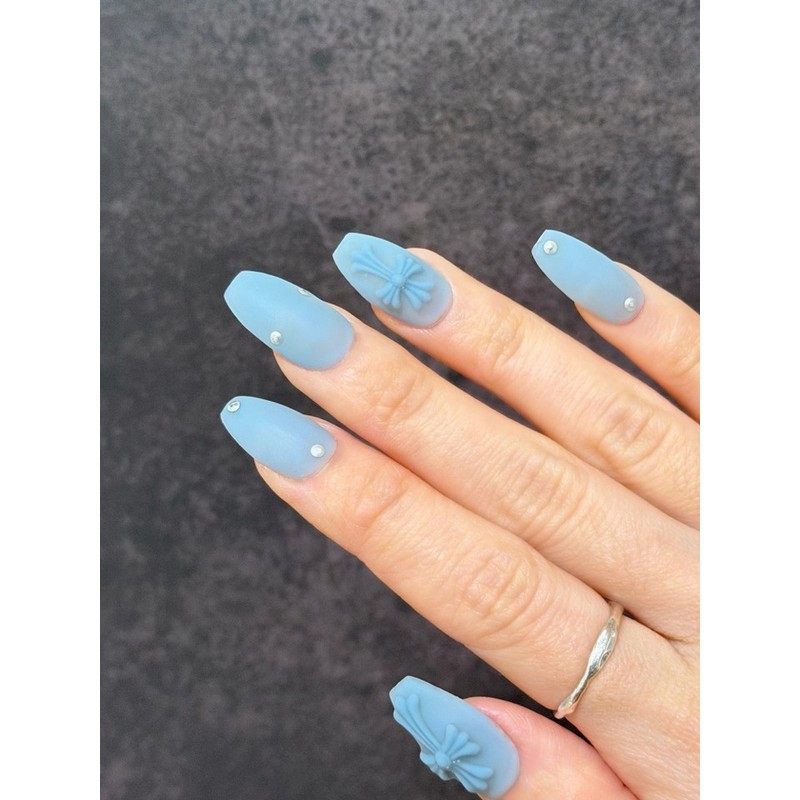 Cross emboss handmade handmade nail tips - short stiletto /