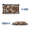 Suhoaziia Brown Cow Print Pencil Case Large Capacity Pencil Pouch