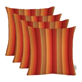 RSH DECOR: Sunbrella Square Throw Pillows Set of 4 | 20" x 20" | Water and Fade-Resistant Performance Fabric | Outdoor Pillow Covers with Down-Alternative Inserts | Astoria Sunset