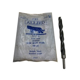 Allied Twist Drill/Drill Bit, HSS, 1/4 Inch Reduced Shank, 11/32 Inch, NOS Italy