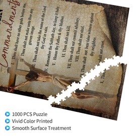 Christian Wooden Jigsaw Puzzles for Adults 1000 Pieces Jesus Religious Jigsaw Puzzles 10 Commandments Puzzles Religious Inspirational Quotes Wooden Puzzles for Easter Christmas