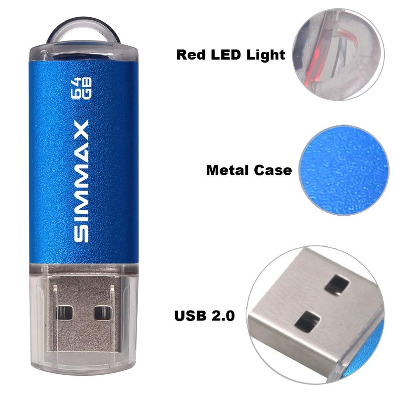SIMMAX Memory Stick 64GB USB 2.0 Flash Drives Thumb Drive