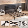 tooluck Modern Queen Bed Frame with Headboard All Metal Slats