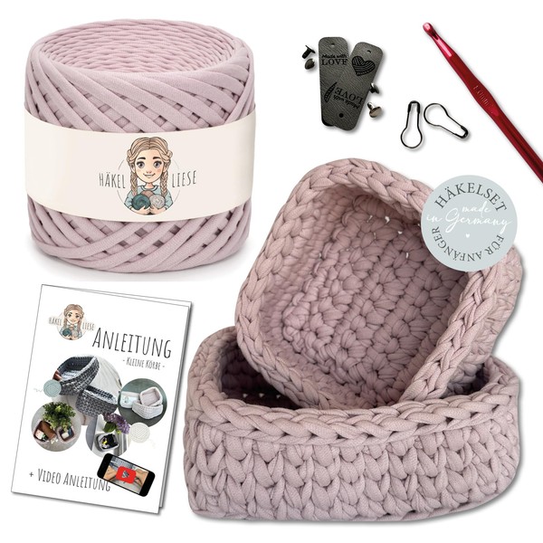 HÄKEL LIESE Crochet Set for Beginners - Small Basket, Crochet