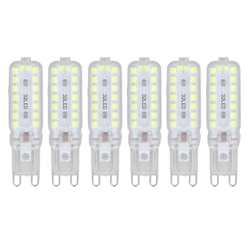 6pcs G9 LED Bulbs 7W Dimmable 360° Illumination Replacement Light