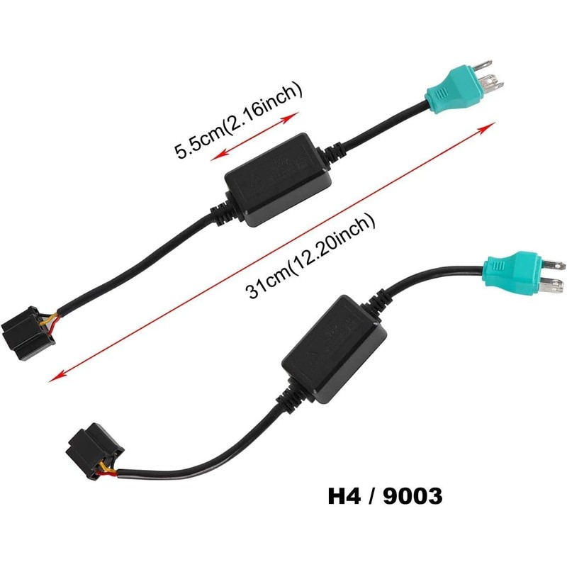 YEEGO DIRECT H4 HB2 9003 LED Headlight Decoder Anti-Flicker Harness