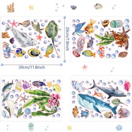 Wall Sticker Luminous Ocean Sea Animals Fluorescent Wall Sticker Glowing Sea Turtle Jellyfish Fish Underwater World for Children's Room Decorative Sticker Wall Decoration