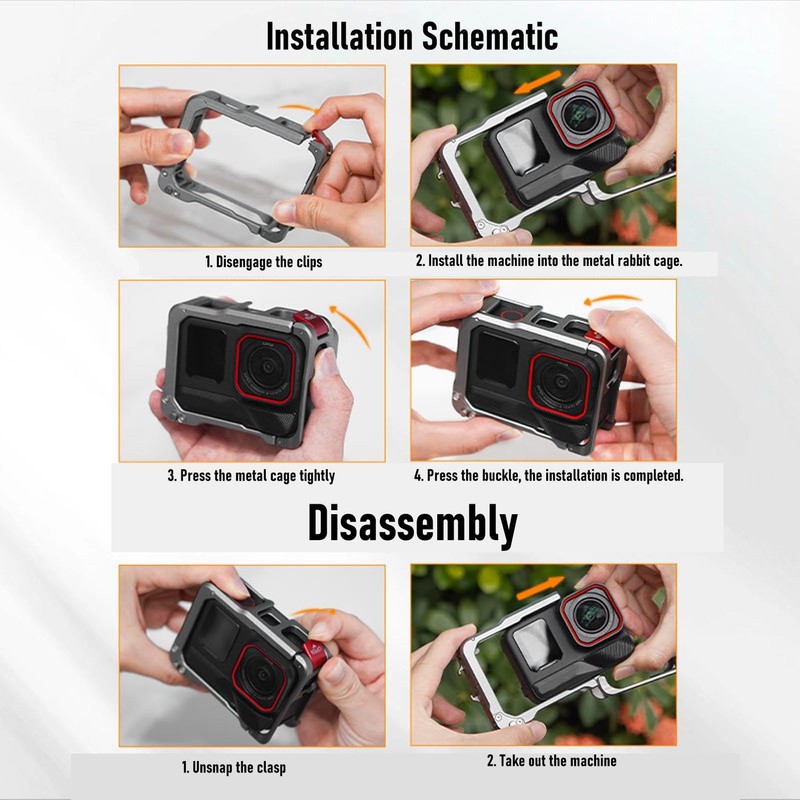 Aluminium Frame Cage for Insta360 Ace Pro 2, Quick Release