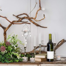 WGV Flare Lip Cylinder Tea Light Votive Candle Holder 2.4" W x 1.75" H, Clear Oyster Glass Cup, Small Accent Decor, 24 Pieces