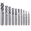 ASNOMY 10pcs 4-Flute End Mill Set, Metric CNC Milling Cutter