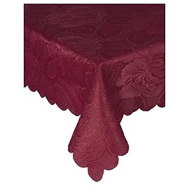 Emma Barclay Damask Rose - Jacquard Table Cloth in Wine - 70x108 (178x274cm)
