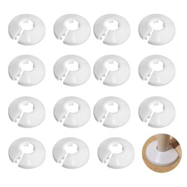 yolzhxe Pack of 15 Heating Pipe Rosette, Heating Pipe Cover, Radiator Rosettes, for Radiator Pipes, Pipe Cover Rosettes, Cover Rosettes, Plastic, White