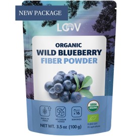 LOOV Wild Blueberry Fibre Powder – Made from Organic Wild Nordic Blueberry (Bilberry) Skins & Seeds (Pomace Powder) – High in Fibre, Source of Protein, Unsweetened, 100g