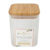 Birambeau Square Glass Jar with Bamboo Lid, Size: 8 x