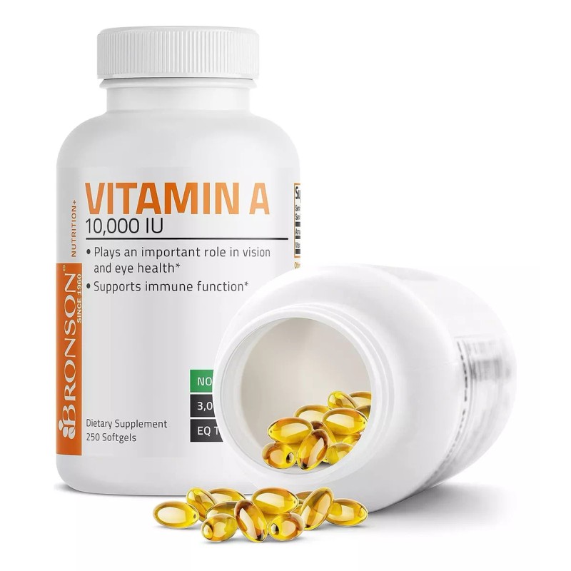 Bronson Vitamina A 10,000iu Con 250 Caps. Salud Ocular Ojos
