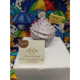 Lenox Party Animal Birthday Cupcake Covered Box-Ivory China accented with gold