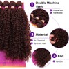 Brown Afro Kinky Curly Synthetic Hair Weave 4 Bundles 16