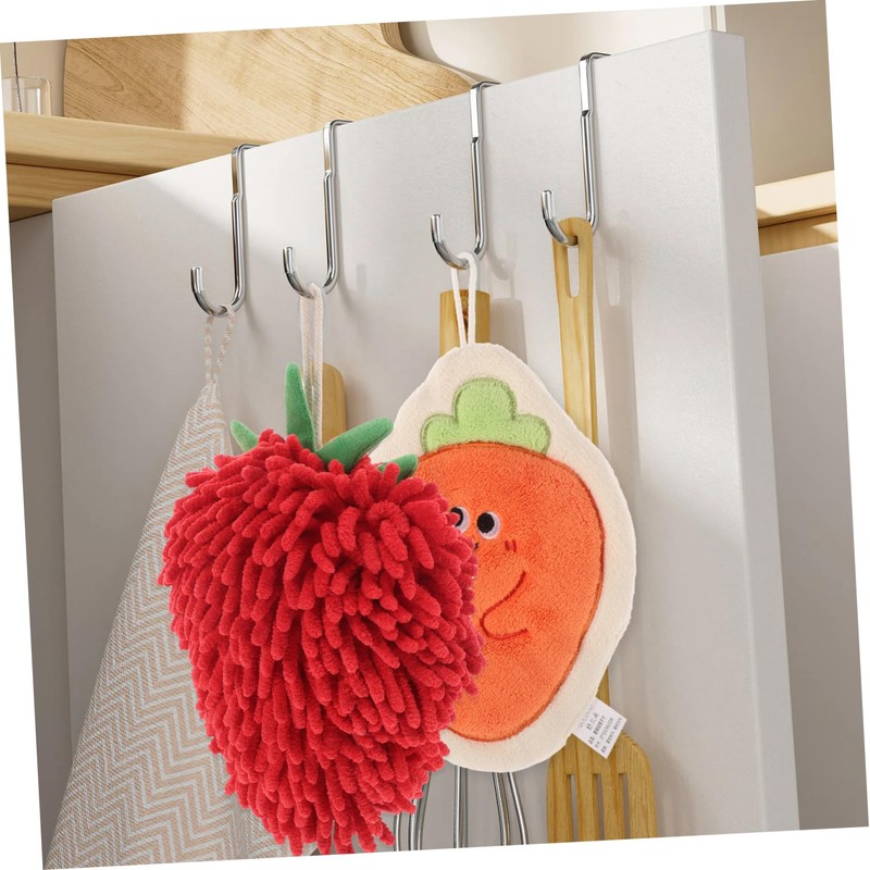 ABOOFAN Cute Strawberry Shaped Chenille Hand Towel Quick Drying Fuzzy