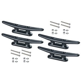 New Marine 4 Nylon Clamps in Black or White, Various Sizes, Includes V4A Screws (Black, 125mm)