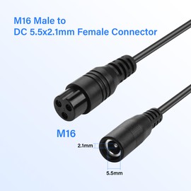 PNGKNYOCN DC to M16 Power Adapter Cable,15cm DC 5.5mm x 2.1mm Female to M16 Aviation Plug Power Cable,for Skateboard Bikes, Balance Bikes,Electric Bikes and More（2 Pack）