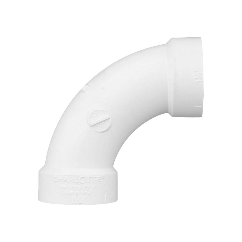 CHARLOTTE PIPE 1 1/2 DWV LONG SWEEP 1/4 BEND DWV