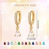 14K Gold Birthstone Trendy Dangle Earrings for Women Teardrop Small