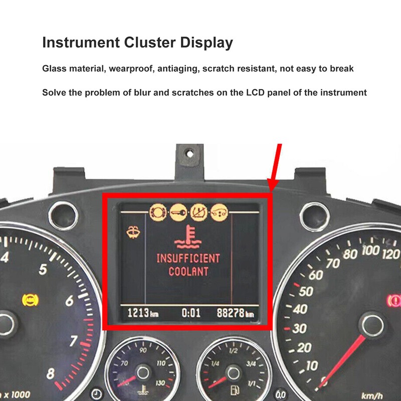 5in Instrument Cluster LCD Display Glass Scratch Free Center Screen