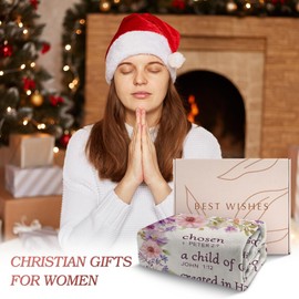 SteadStyle Christian Gifts for Women - Inspirational Religious Birthday Catholic Spiritual Baptism Floral Cross Throw Gifts for Girls, Mom, Friend, Sister, Daughter I Am A Child of God Blanket 60"x50"