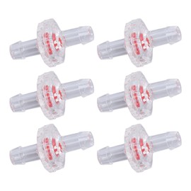 Pack of 10 Check Valves 1-Way PP Water Stop Check Valve Plastic Check Valve Plastic Hose Water Stop Membrane Barb for Air Intake Supply (7 mm Transparent)