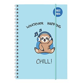 Collegetimer Chill! 2023/2024 - Student Calendar A5 (15 x 21 cm) - Sloth - Ring Binding - Weekly - 224 Pages - Diary - Alpha Edition (College Timer A5 Ring Binder)