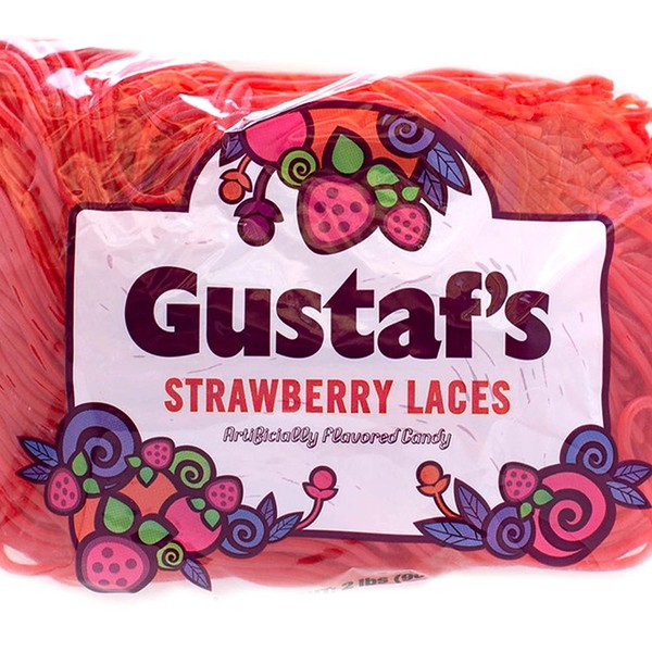 Gustaf's Strawberry Laces, 2 lbs(Pack of 3)