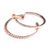 Clip-on Earrings Crystal 2.5 inch Hoop Rose Gold Plated Rhinestone