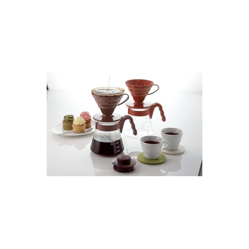 Hario V60 Pour Over Coffee Starter Set, Size 02, Brown
