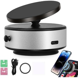 LYROYREG 360 Rotatable Car Magnetic Phone Holder, Portable Electric Vacuum Universal Magnetic Suction Car Phone Mount, 360°Vacuum Magnetic Phone Holder, Strong Suction for Car Gym Bath Shower