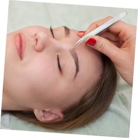 WOONEKY 2pcs Stainless Fine Tweezers for Eyelash Grafting Precision Tweezers Set for Professional Personal Use Ergonomic Design for Easy Handling Stainless Steel Construction