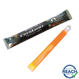 Cyalume ChemLight Military Grade Chemical Light Sticks, Orange 6" Long, 12 Hour Duration (Pack of 10)