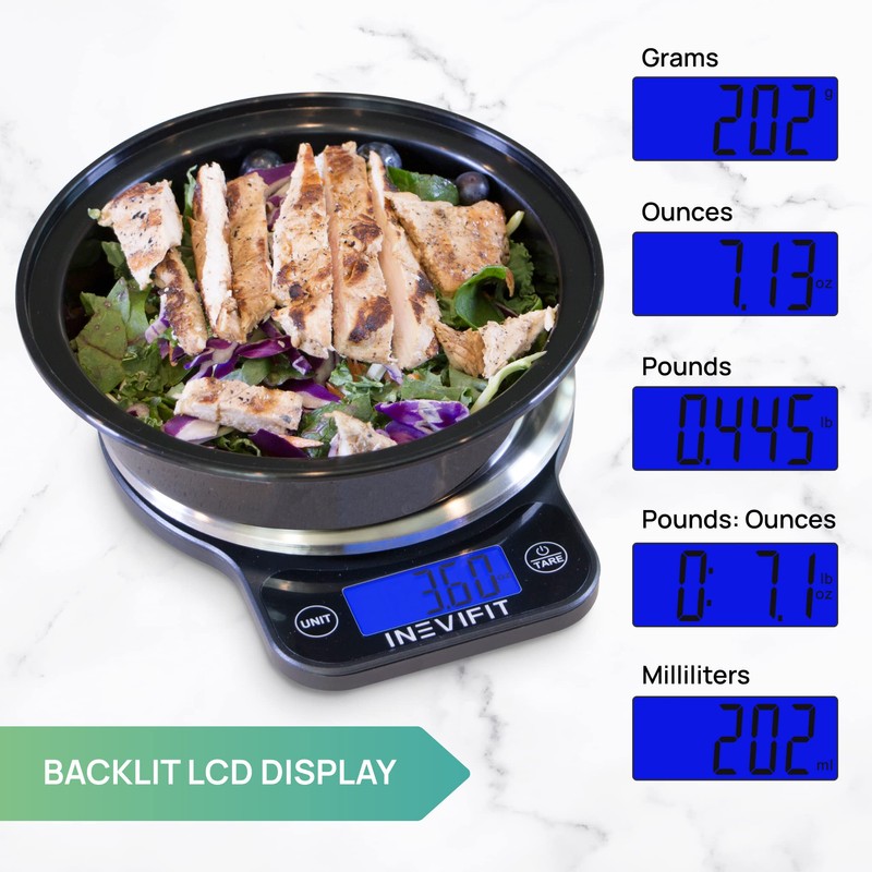 INEVIFIT Digital Kitchen Scale, Highly Accurate Multifunction Food Scale 13