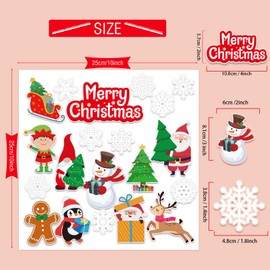 20 Pieces Christmas Thick Gel Clings Christmas Merry Christmas Window Gel Clings Decals Stickers for Toddlers Kids Adults Home Airplane Classroom Nursery Christmas Party Supplies Decoration Removable