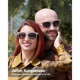 Jefoo Polarized Sunglasses for Men Trendy Classic Shades for Women Sports Glasses 70s TR90 Frame for Outdoor UV Protection