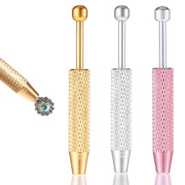 simarro 3-Piece Set of Perforated Ball Grabber, 4-Claw Stainless Steel Rhinestone Picking Tool, Mini Grabber Pen Tweezers, Electronic Component Perforation Auxiliary Pen, Diamond Pearl Gemstone