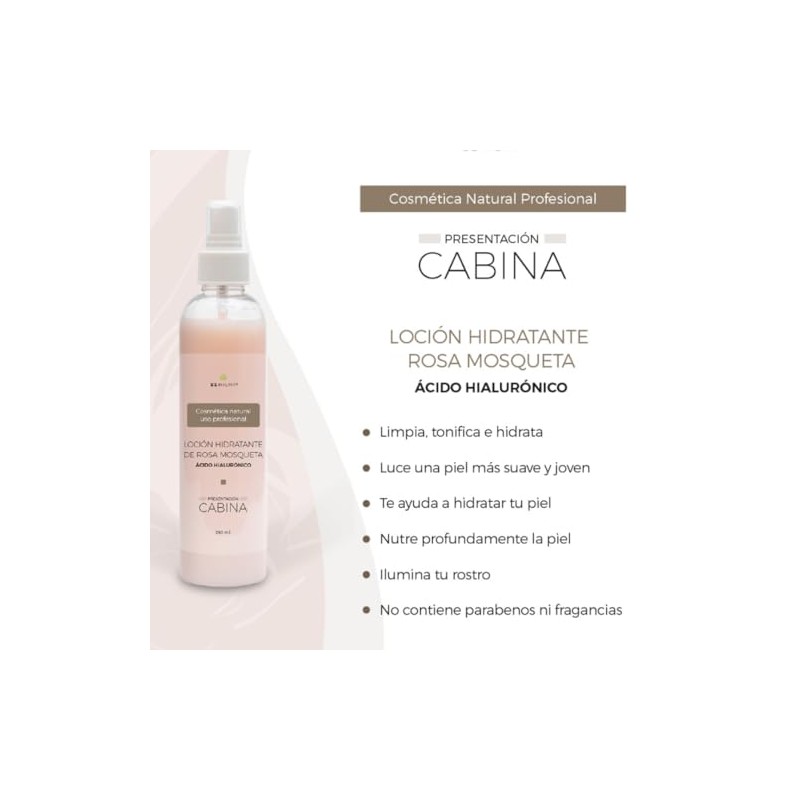 Loción facial hidratante rosa mosqueta de 250 ml Beohemp