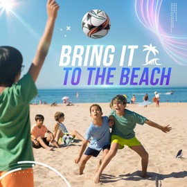 Boys Size 5 Lightweight Football - Easy to Inflate & Kick, Soft Leather Soccer Ball - Ideal Indoor & Outdoor Football for Kids