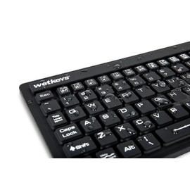 WetKeys "Touchpad Plus Professional-Grade Rigid Silicone Washable Keyboard with Touchpad (USB) (Black) | KBWKRC106T-BK