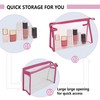 QLFJ-FurDec 18 Pcs Portable Clear Makeup Bags with Handle, Transparent