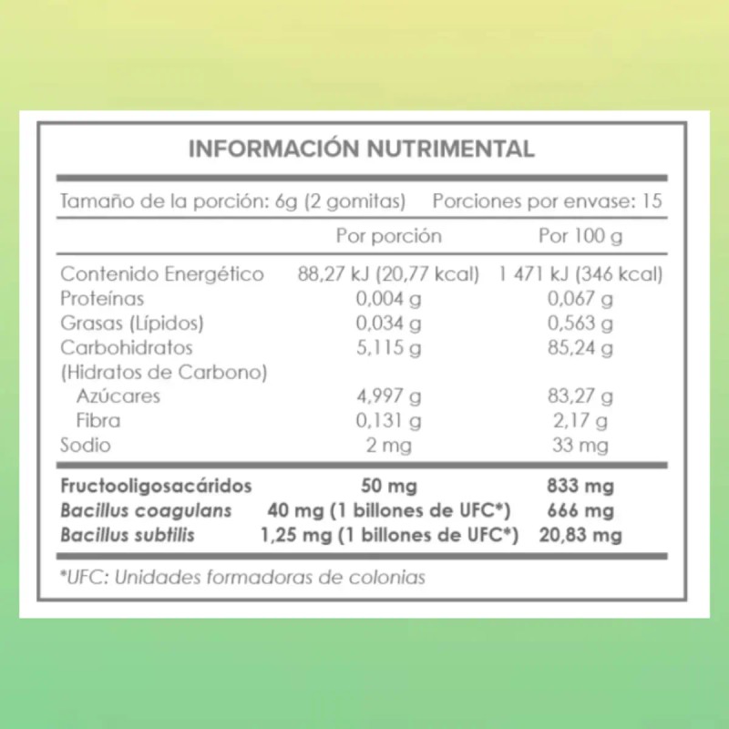 Gomitas Probióticos Prebióticos Niños Sabor Fresa Piña Naranja Pack