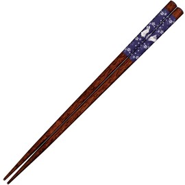 Sunlife H-06876 Rabbit Flower Hanging Chopsticks for Adults, Long, Dishwasher Safe, Blue, 9.1 inches (23 cm), Made in Japan