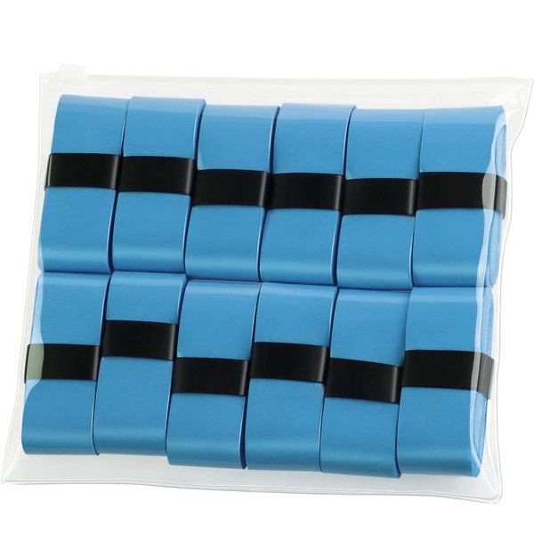 12 Pieces Tennis Badminton Racket Overgrips for Anti-Slip and Absorbent Grip (Blue, 12)