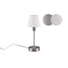 lightling Ludwig Table Lamp with Base in Matt Nickel Metal